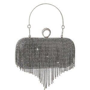 Womens Round Ball Bag Crystal Evening Clutch Purse